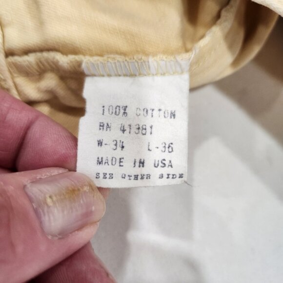 Vintage Polo Ralph Lauren Pleated Cuffed Pants Men’s 34x31 Cream 100% Cotton USA - Picture 8 of 16